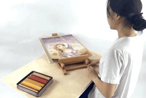 테이블 이젤 원목 접이식 높이조절 캔버스 받침대 미술용품 · 이미지 6