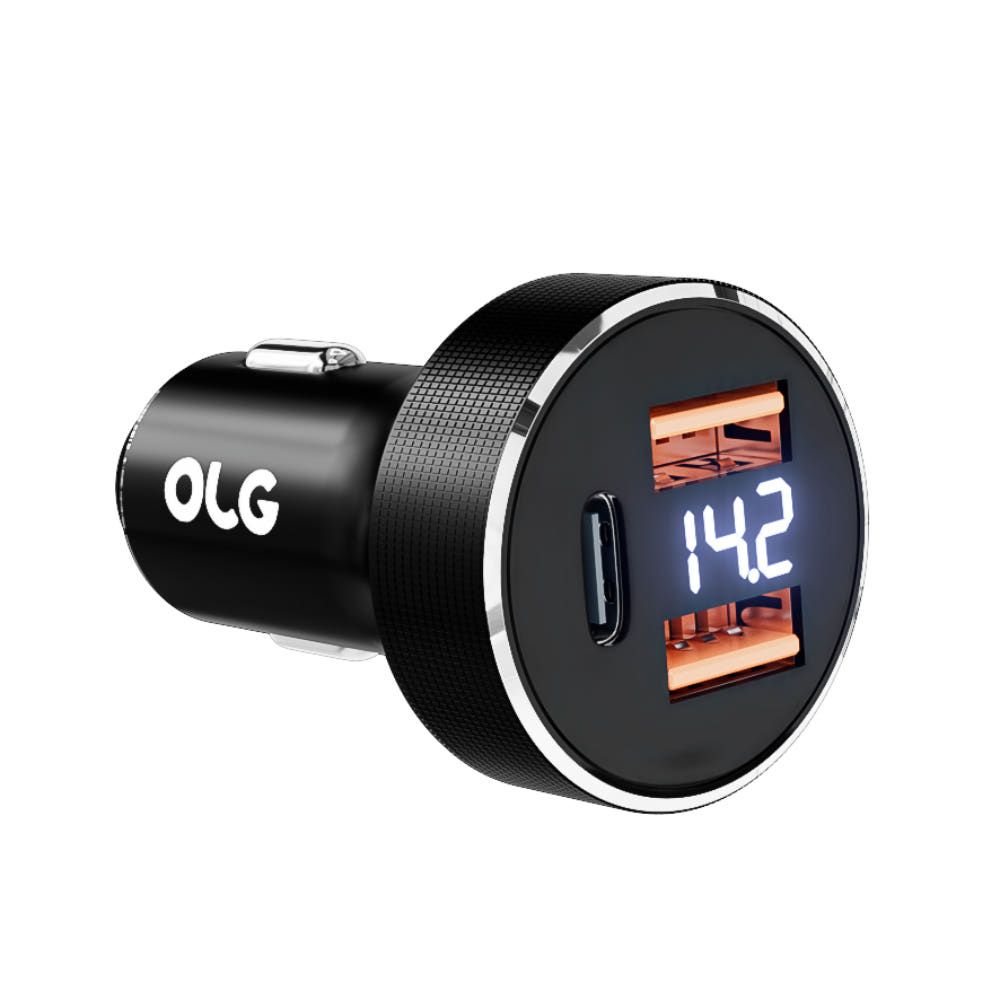 차량용 시거잭 100W 3포트 충전기 추천 | QC3.0 트리플포트 USB-C 전압표시 · 이미지 1