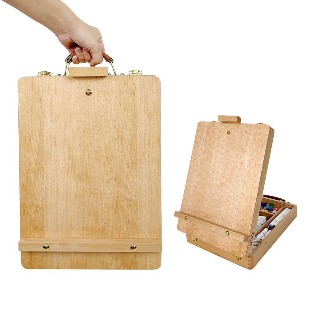 휴대용이젤 추천 원목 느티나무 테이블이젤 접이식 수납 그림받침대 최대 27cm 신축 · 이미지 2